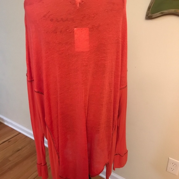 🌸Free People “Washed Red” Flowing Top - Picture 4 of 7